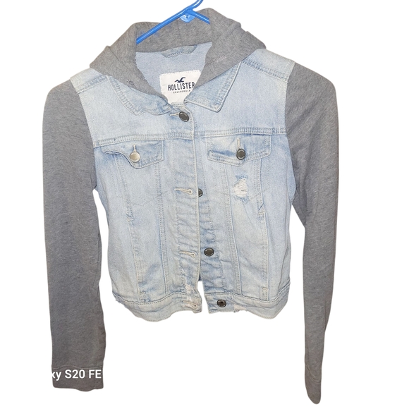 Hollister Light Blue and Gray Jean Jacket - Picture 1 of 4